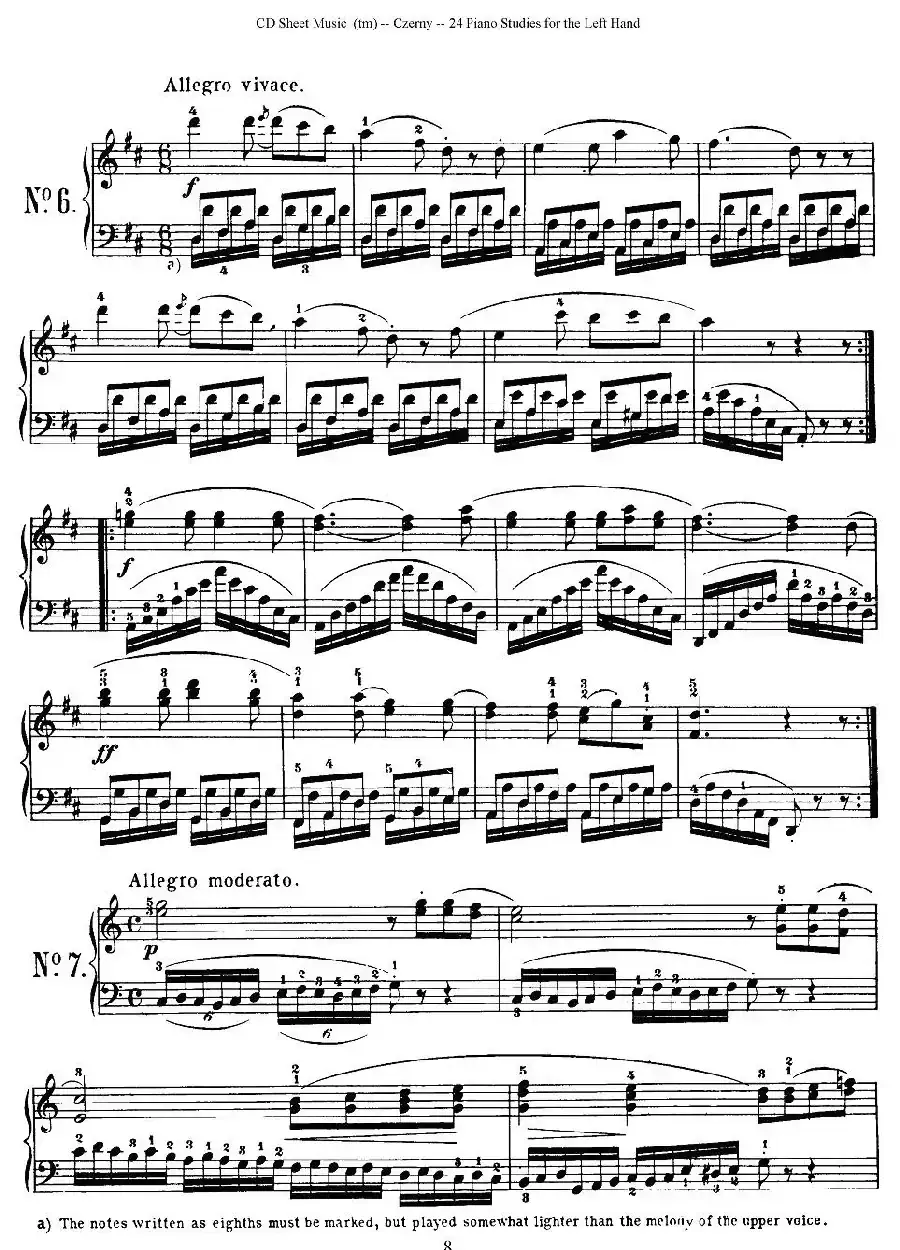 Czerny - 24 Piano Studie（1—7）（车尔尼 - 24首钢琴练习曲）