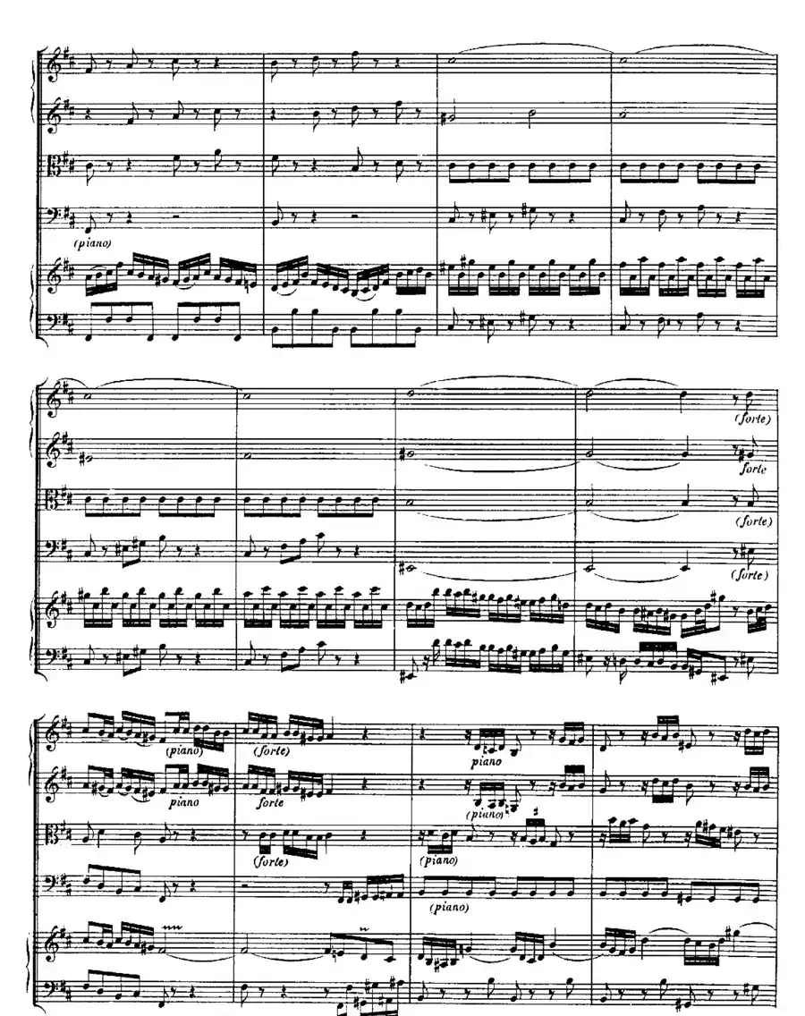 Harpsichd Concerto in D Maj BWV 1054（D大调第三号古钢琴协奏曲·总谱）