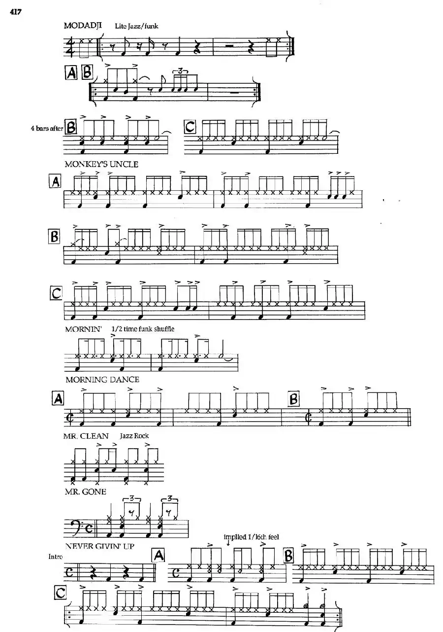 APPENDIXI - sample Drun Parts（爵士钢琴曲）