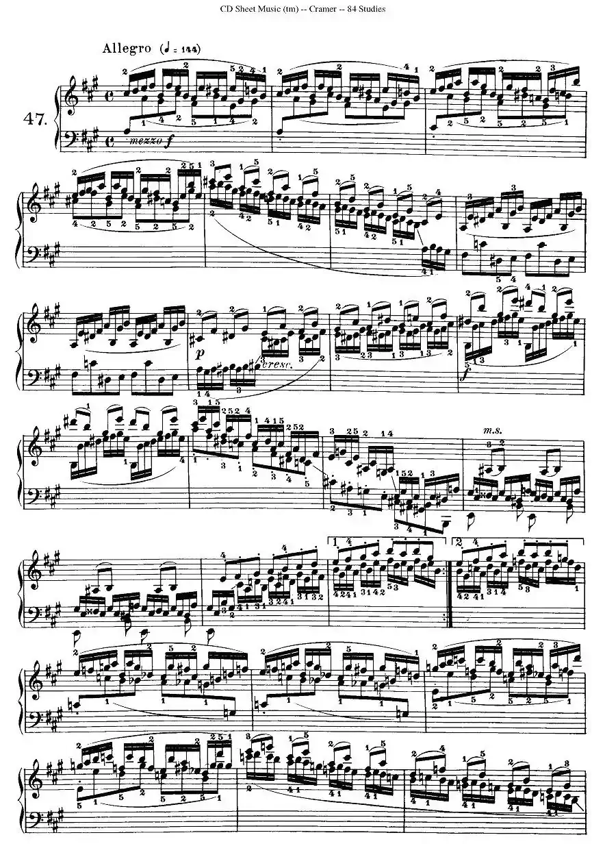 Cramer - 84 exercices（46—50）（克拉莫84首钢琴练习曲）