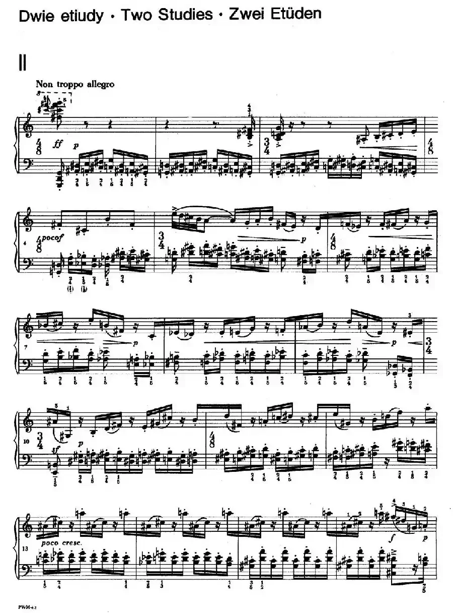 Two Studies（2首练习曲 2. 不过分的快板）