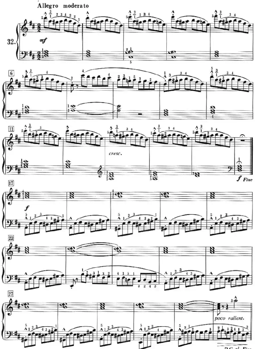 50首莱蒙钢琴练习曲 作品37（NO.32）