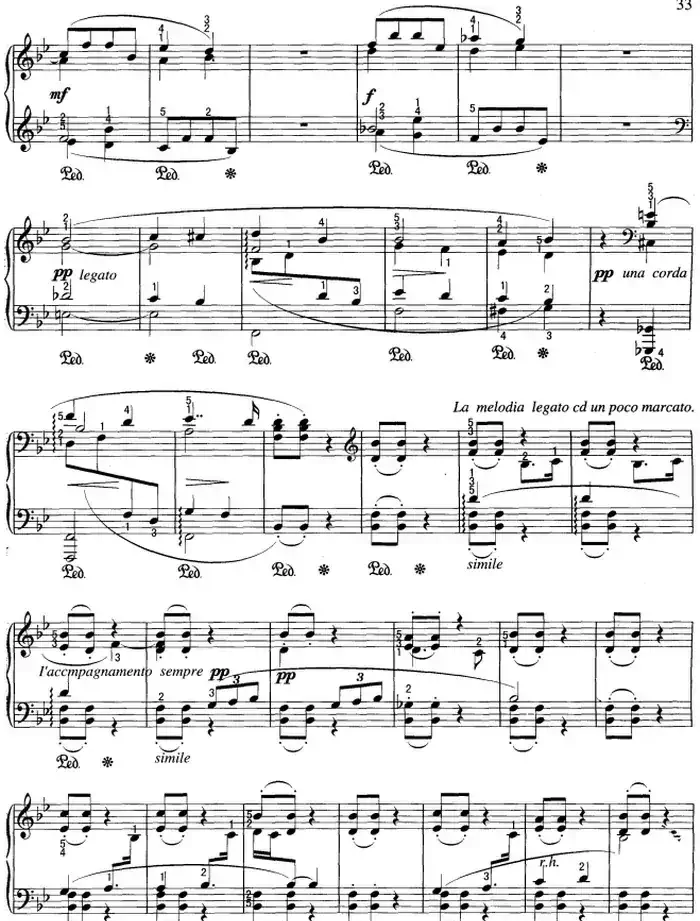 不可不弹的世界钢琴名曲：如歌的行板