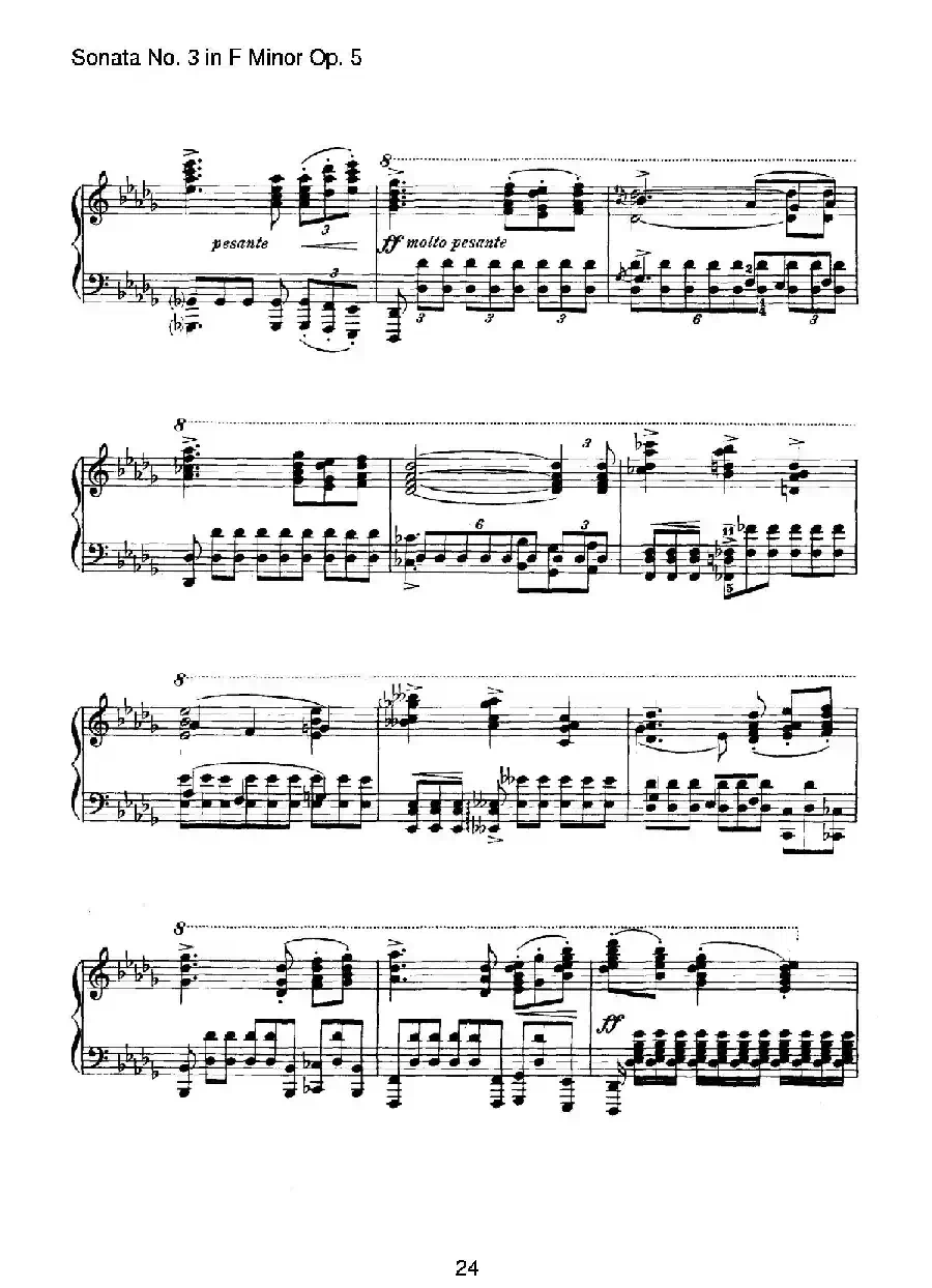 Piano Sonata No.3 in f Minor Op.5（f小调第三钢琴奏鸣曲）
