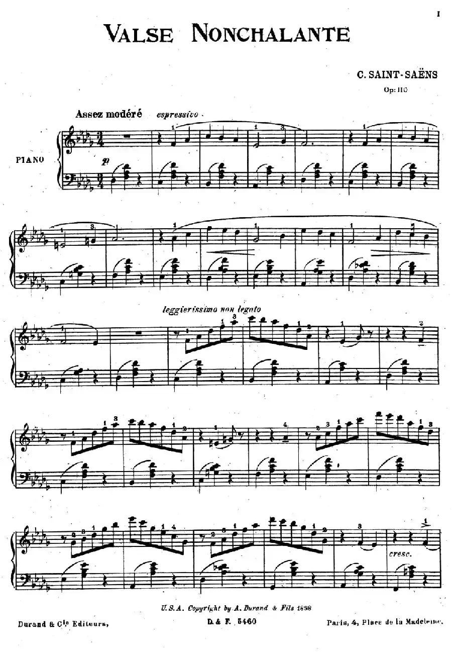 Valse Nonchalante Op.110（随意圆舞曲）