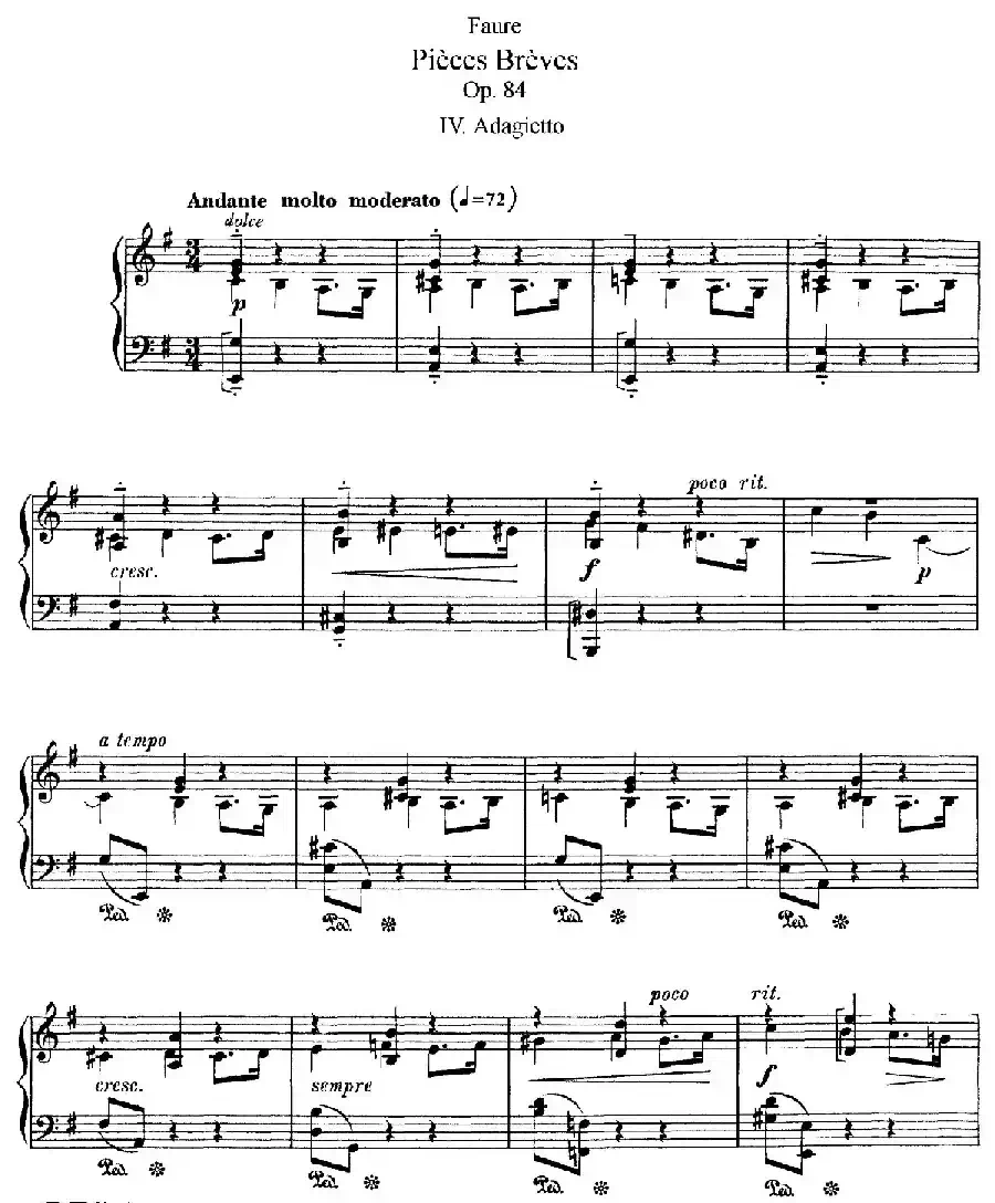Pieces Breves Op.84（Ⅳ）
