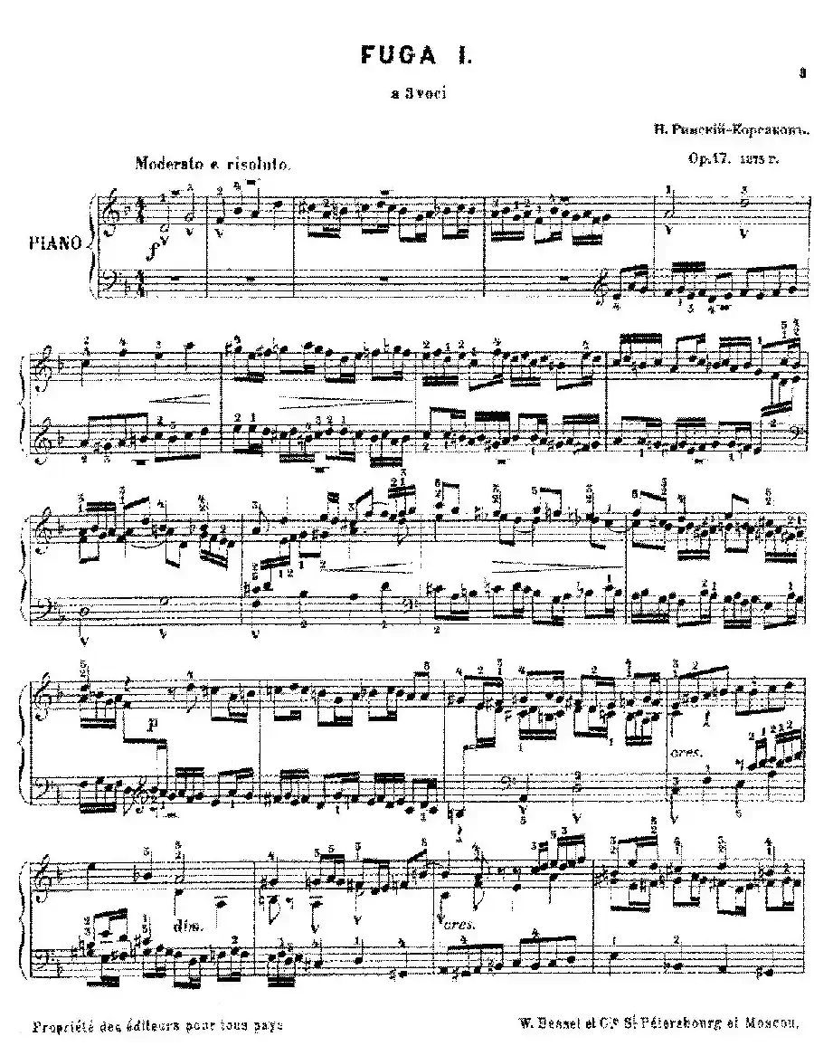 Six Fugues Op.17（6首赋格·Ⅰ）