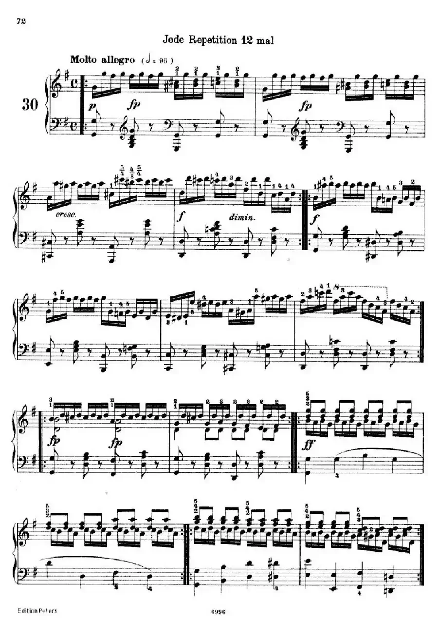 School of the Virtuoso Op.365（60首钢琴高级练习曲·30）