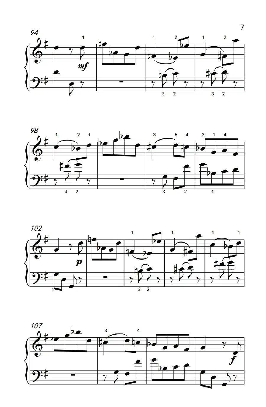 第六级 1.G大调奏鸣曲（中央音乐学院 钢琴（业余）考级教程 4-6级）