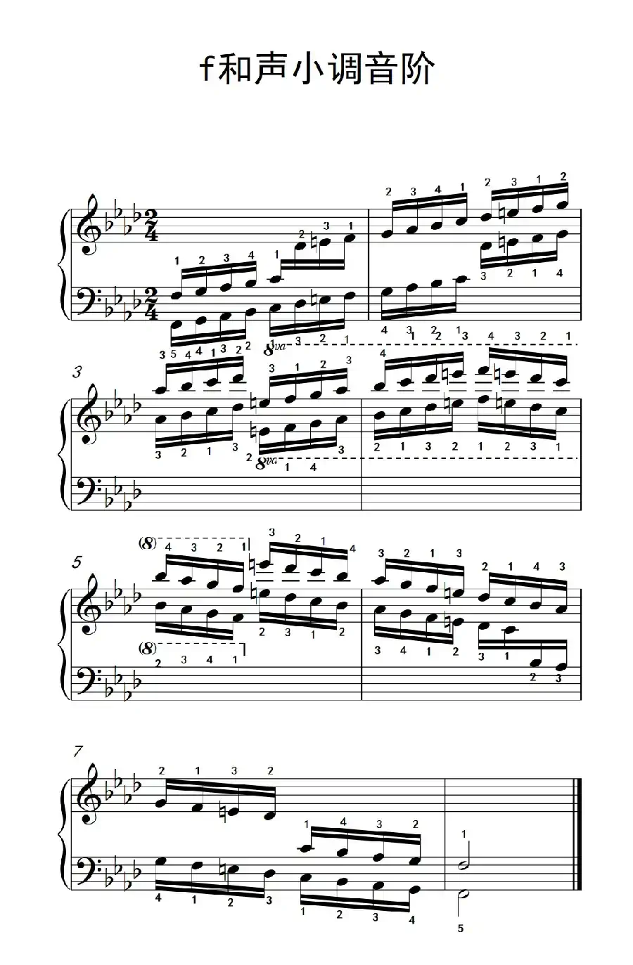 第七集20.f和声小调音阶(中央音乐学院 钢琴(业余)考级教程 7-9级)