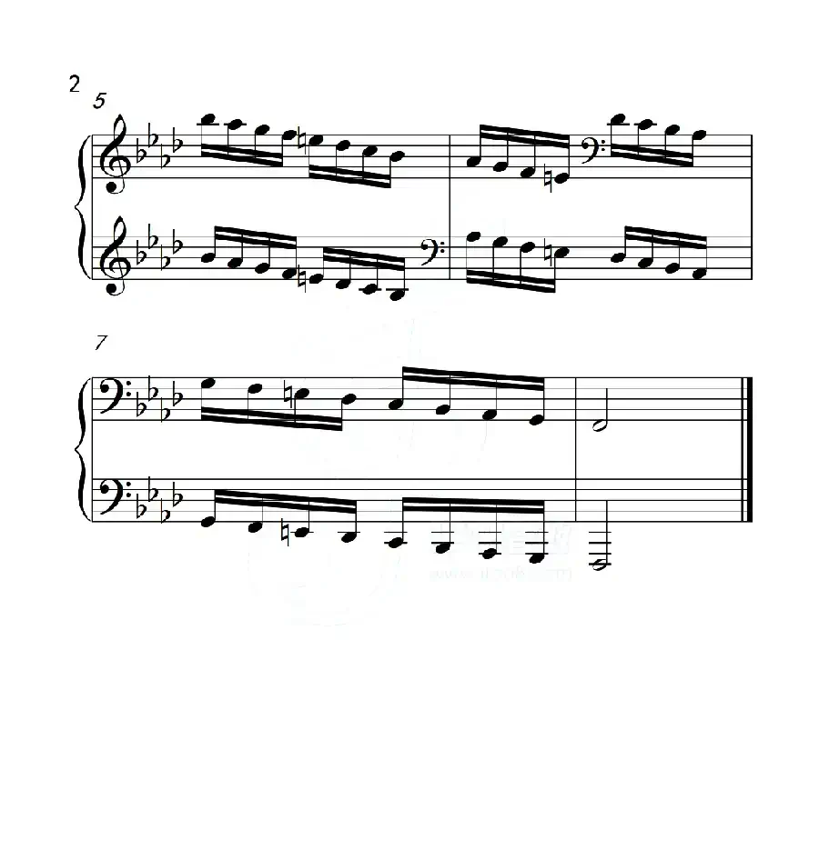 第六级 f小调音阶（中国音乐学院钢琴考级作品1~6级）