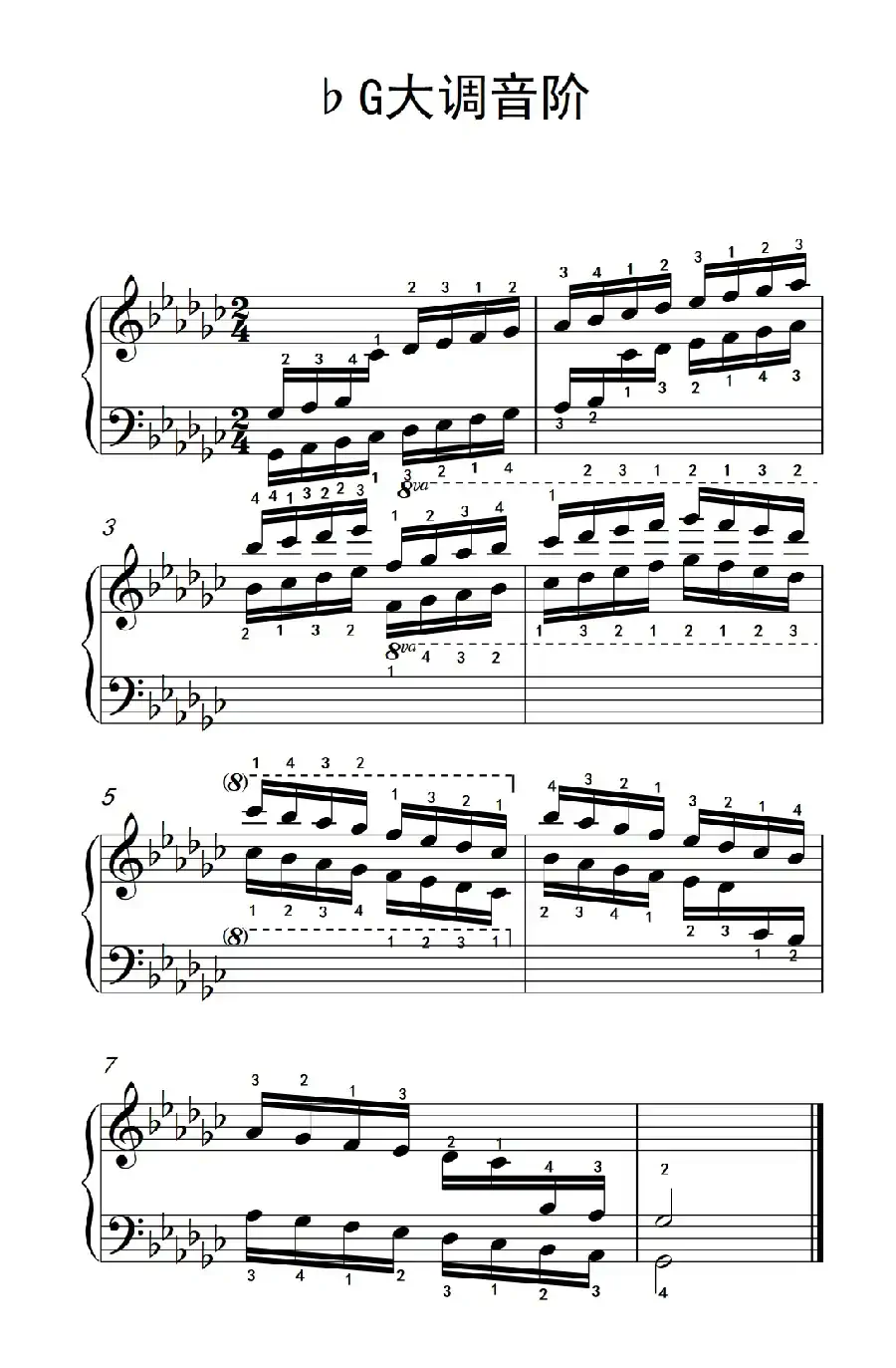 第七集23.♭G大调音阶(中央音乐学院 钢琴(业余)考级教程 7-9级)
