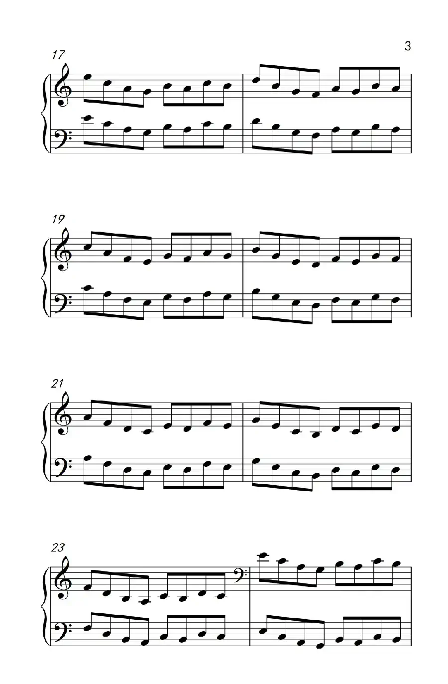 手指的连奏（约翰·汤普森 成人钢琴教程 第一册）