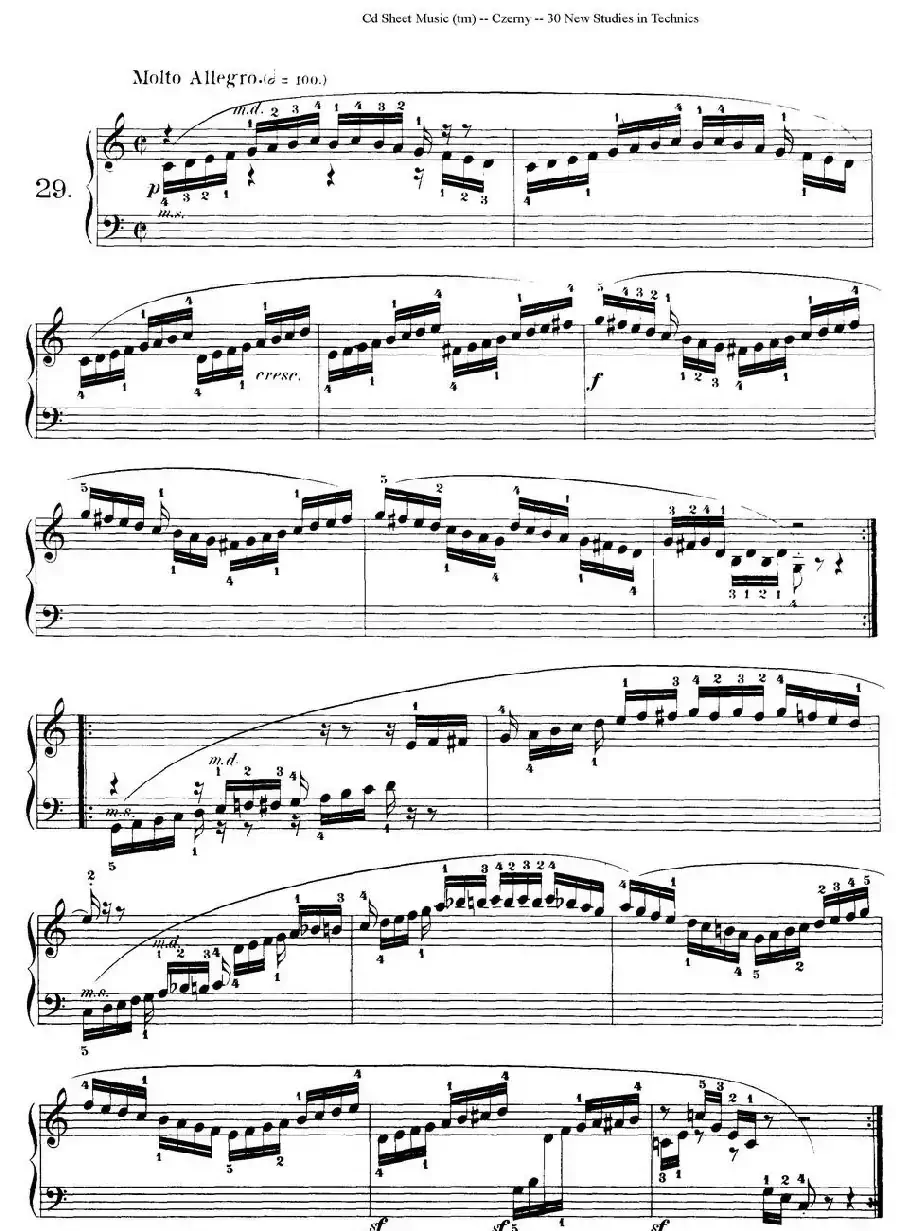 Czerny - 30 New Studies - 29（车尔尼Op849 - 30首练习曲）