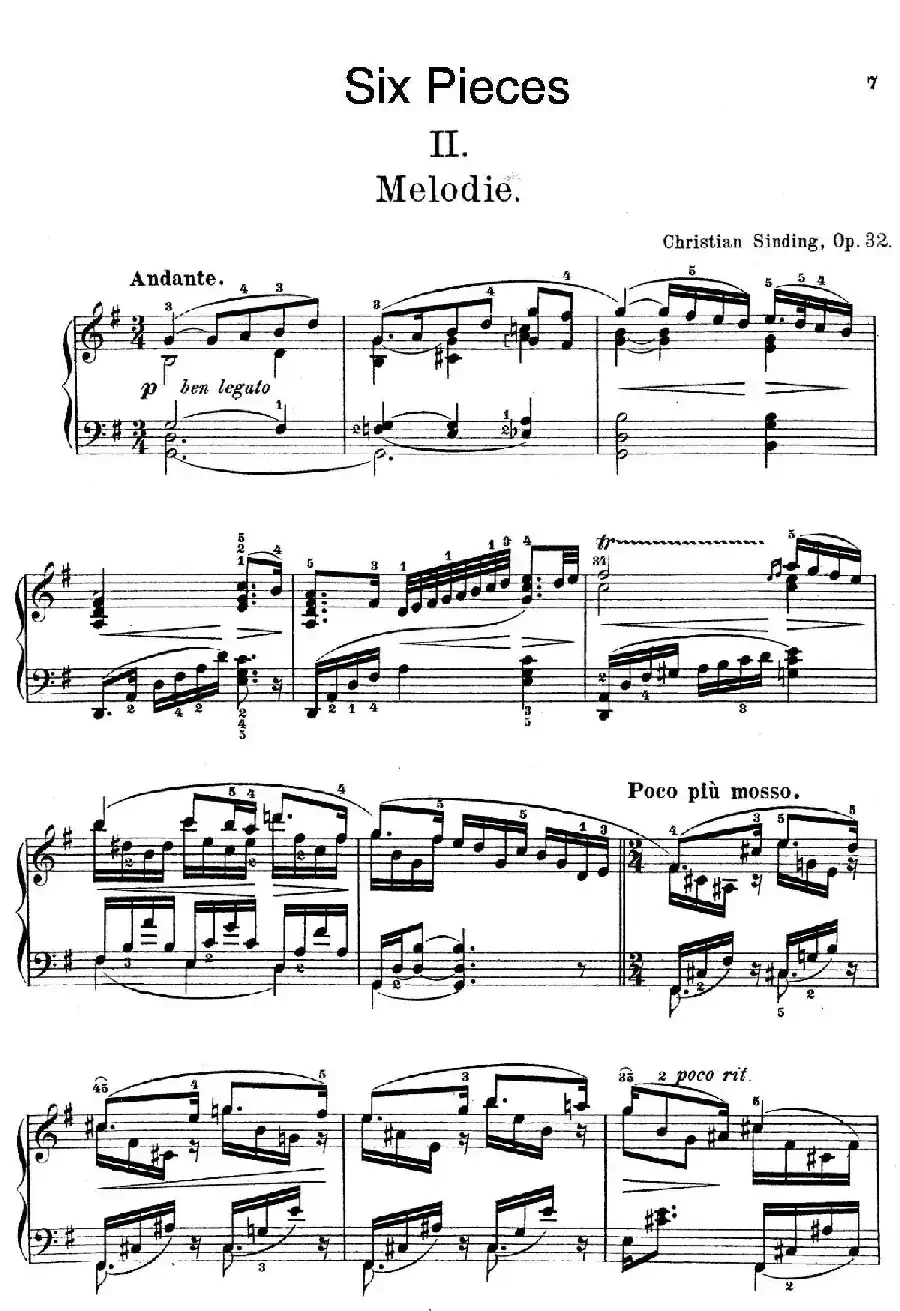 Six Pieces Op.32（6首小品·2. 旋律）
