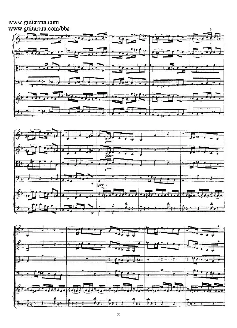d小调第一号古钢琴协奏曲 BWV 1052（总谱）