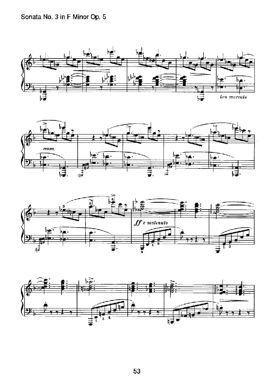 Piano Sonata No.3 in f Minor Op.5（f小调第三钢琴奏鸣曲）