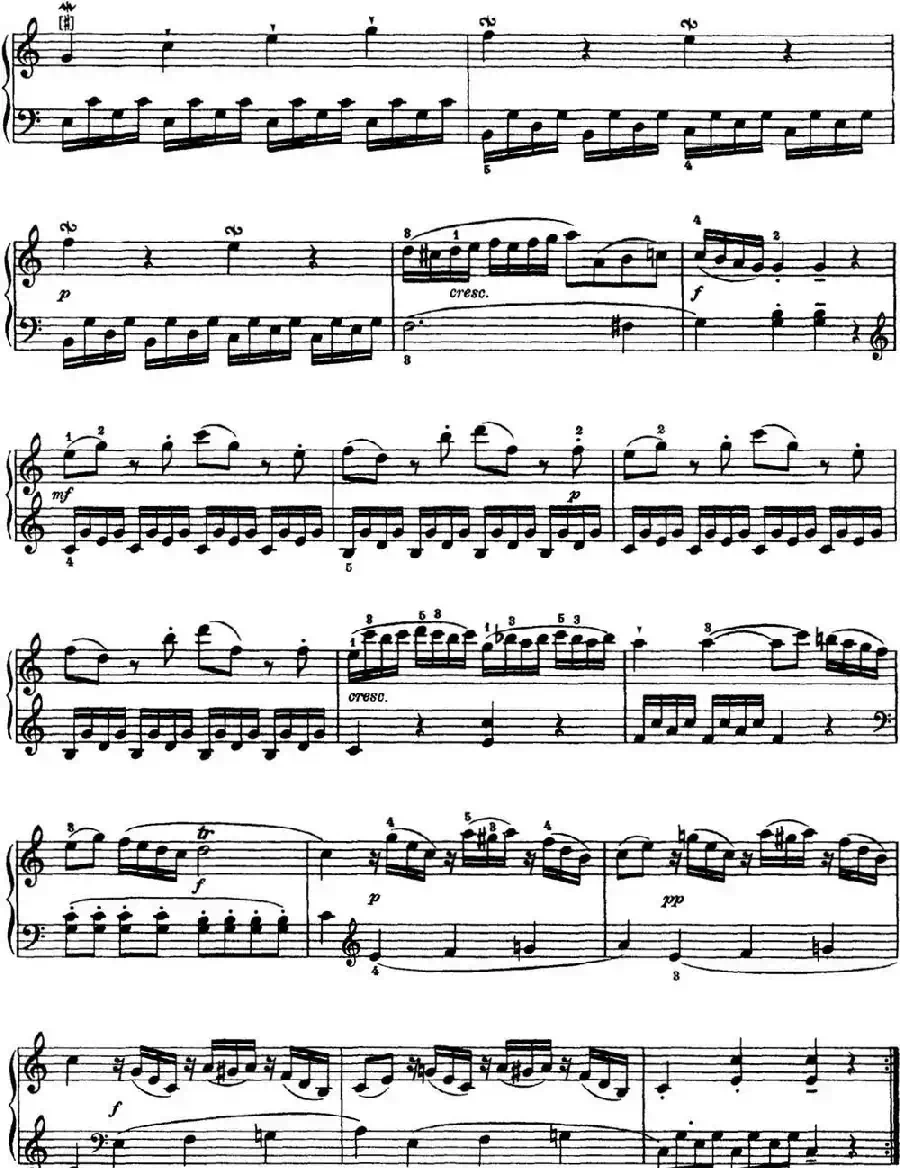 海顿 钢琴奏鸣曲 Hob XVI 1 Divertimento C major