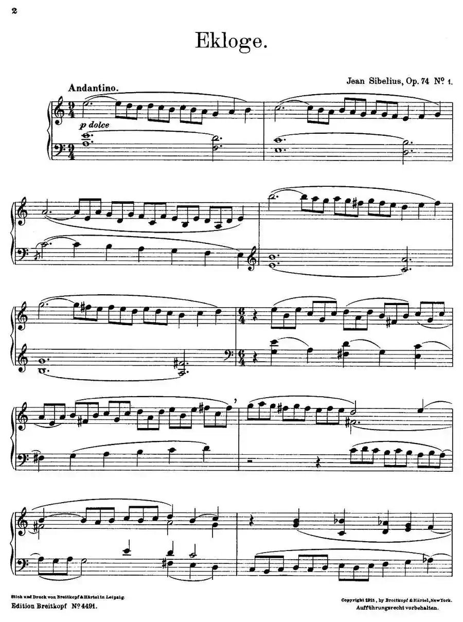 4 Lyric Pieces Op·74（4首抒情小品·1）