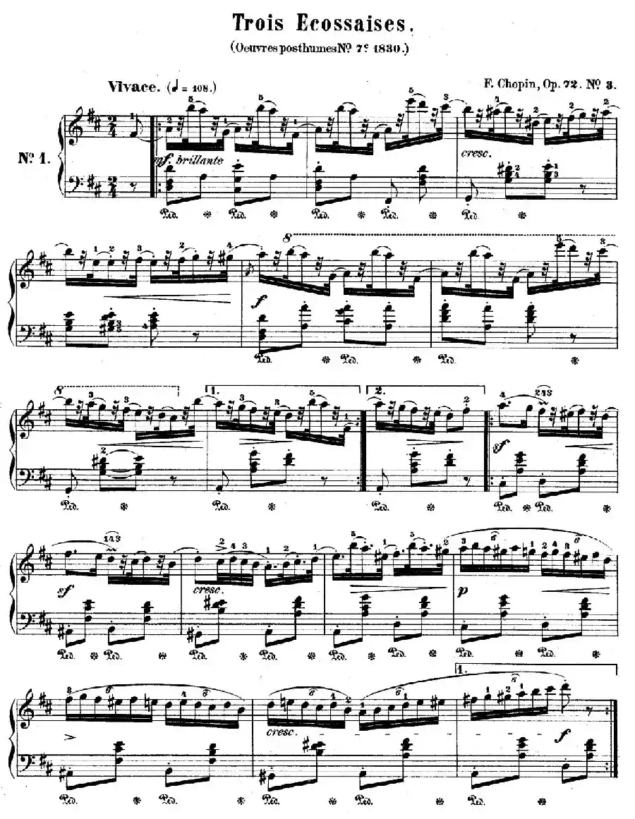 Trois Ecossaises Op.72-3 （3首埃科塞斯舞曲）