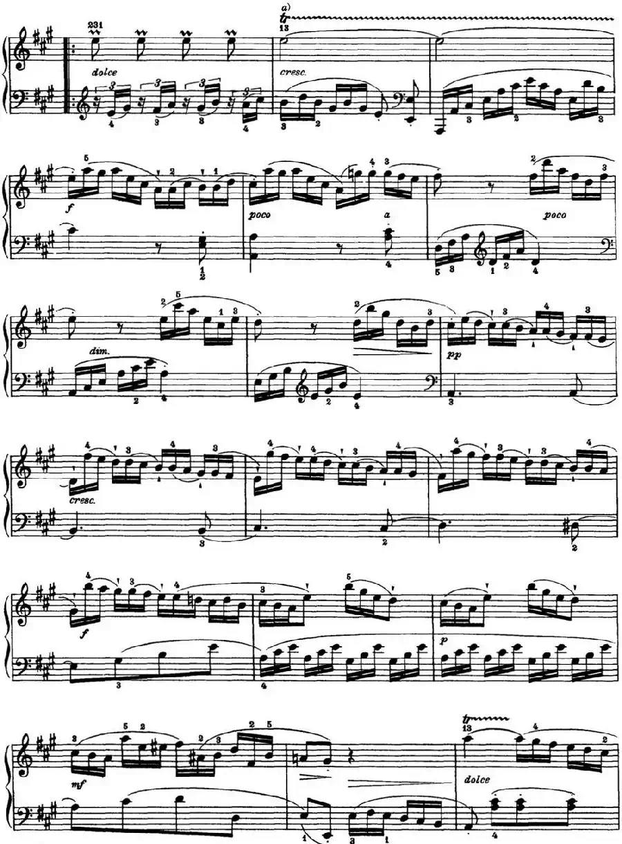 海顿 钢琴奏鸣曲 Hob XVI 12 Divertimento A major