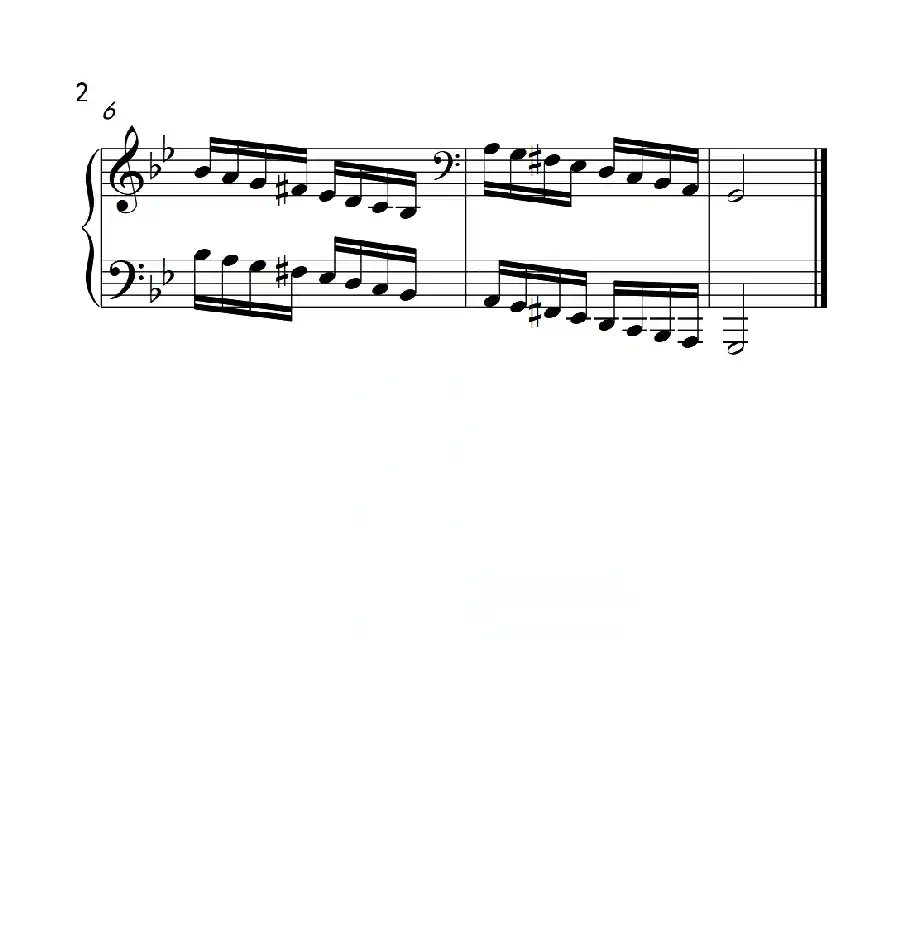 第六级 g小调音阶(中国音乐学院钢琴考级作品1~6级)