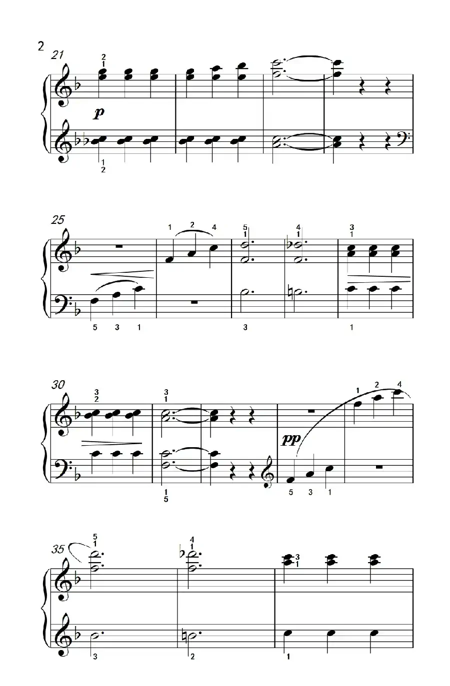 晚钟 前臂弹奏和弦(约翰·汤普森 成人钢琴教程 第一册)