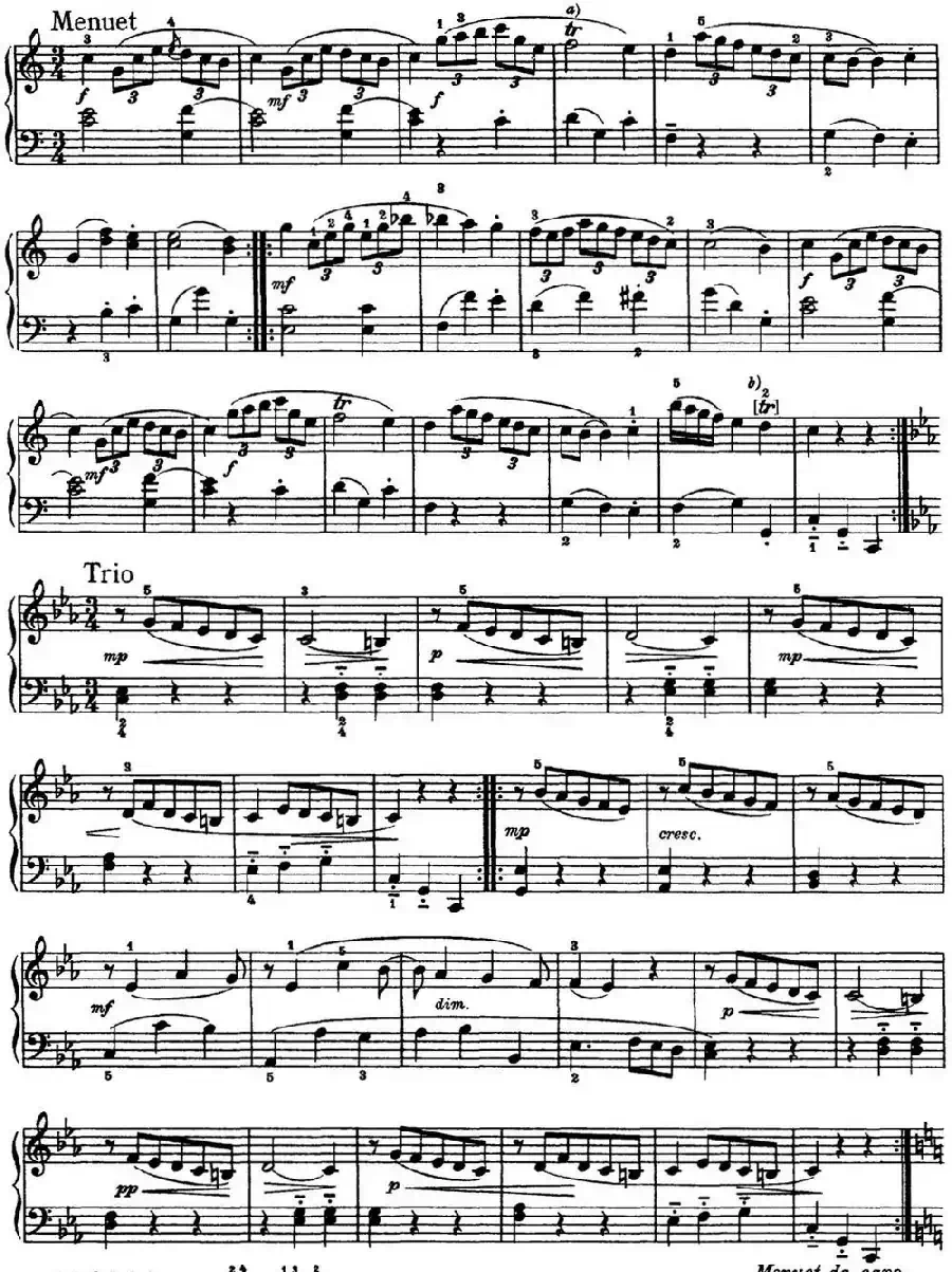 海顿 钢琴奏鸣曲 Hob XVI 1 Divertimento C major