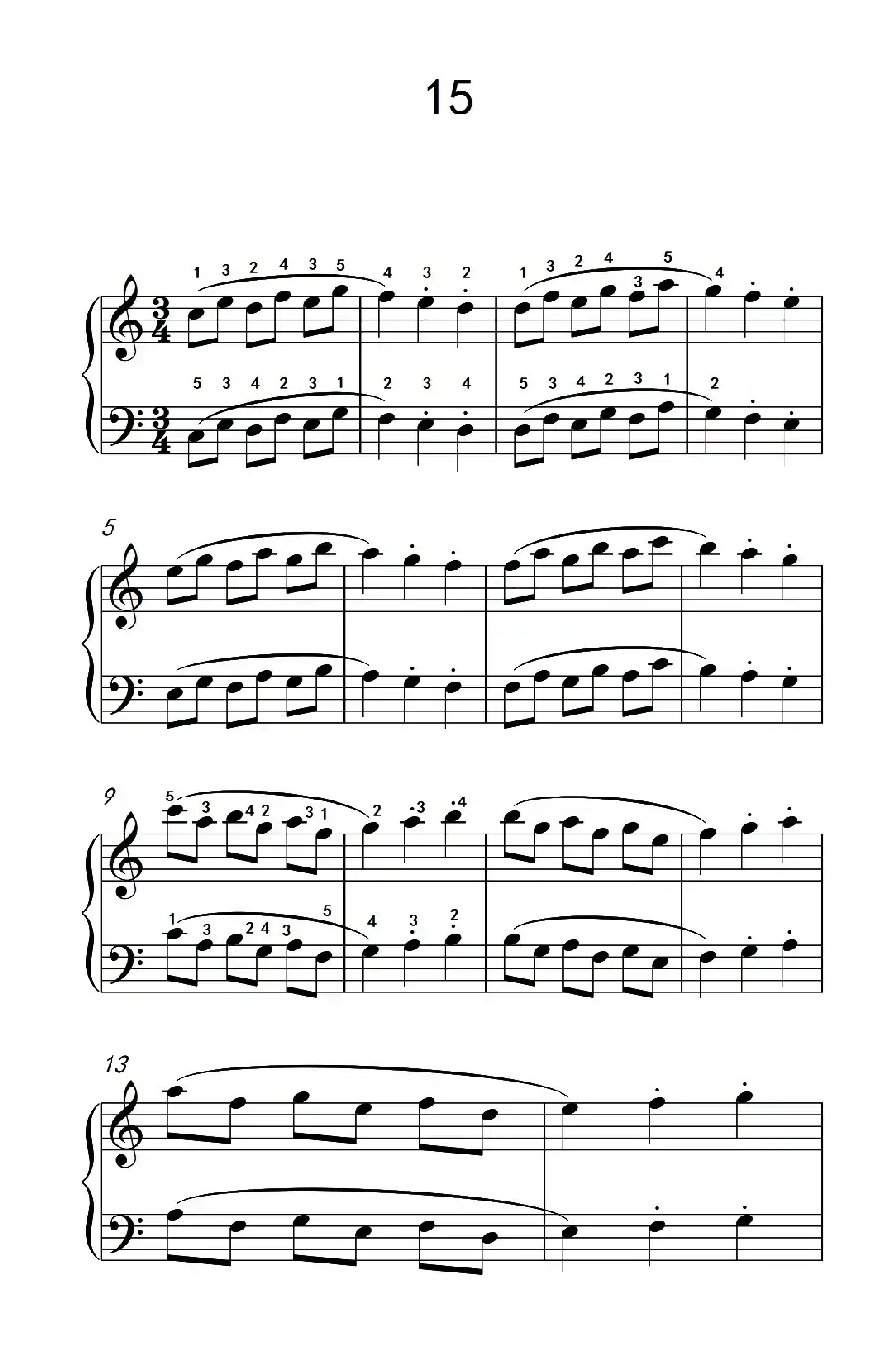四.连音及跳音的混合练习15(儿童钢琴手指练习 1)