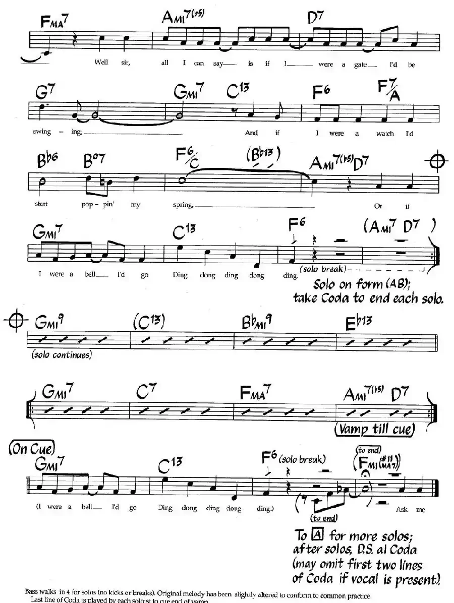 If I Were A Bell(爵士钢琴曲)