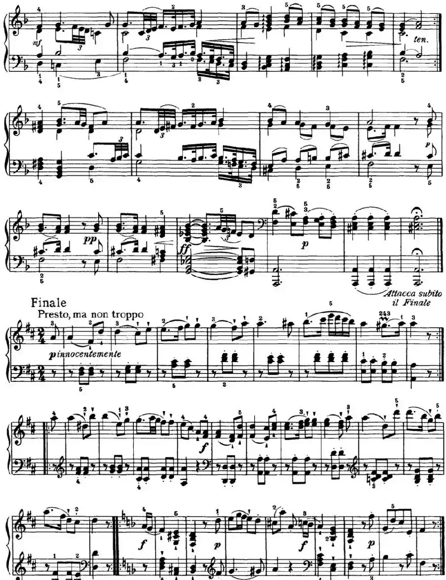 海顿 钢琴奏鸣曲 Hob XVI 37 in D major