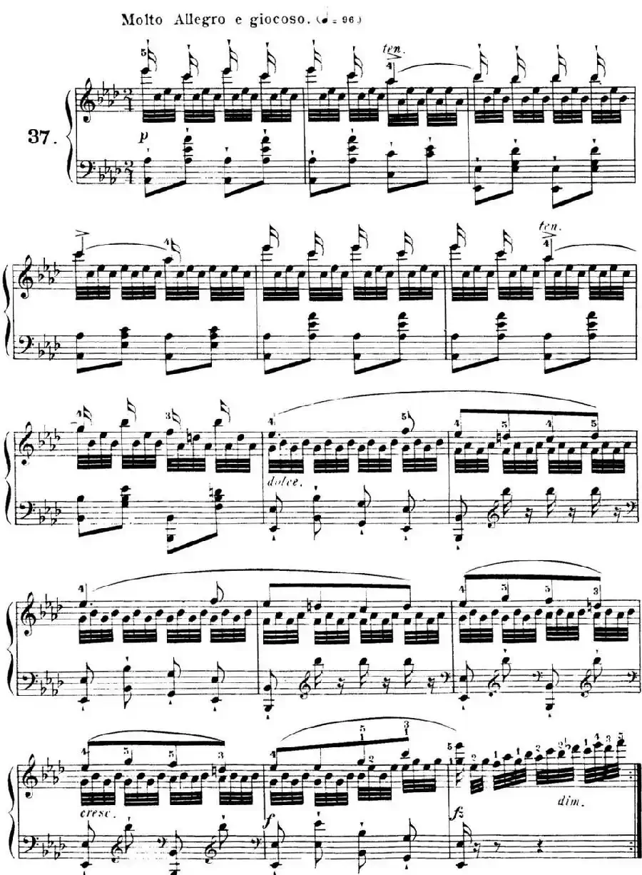 40首车尔尼Op.299钢琴快速练习曲（NO.37）