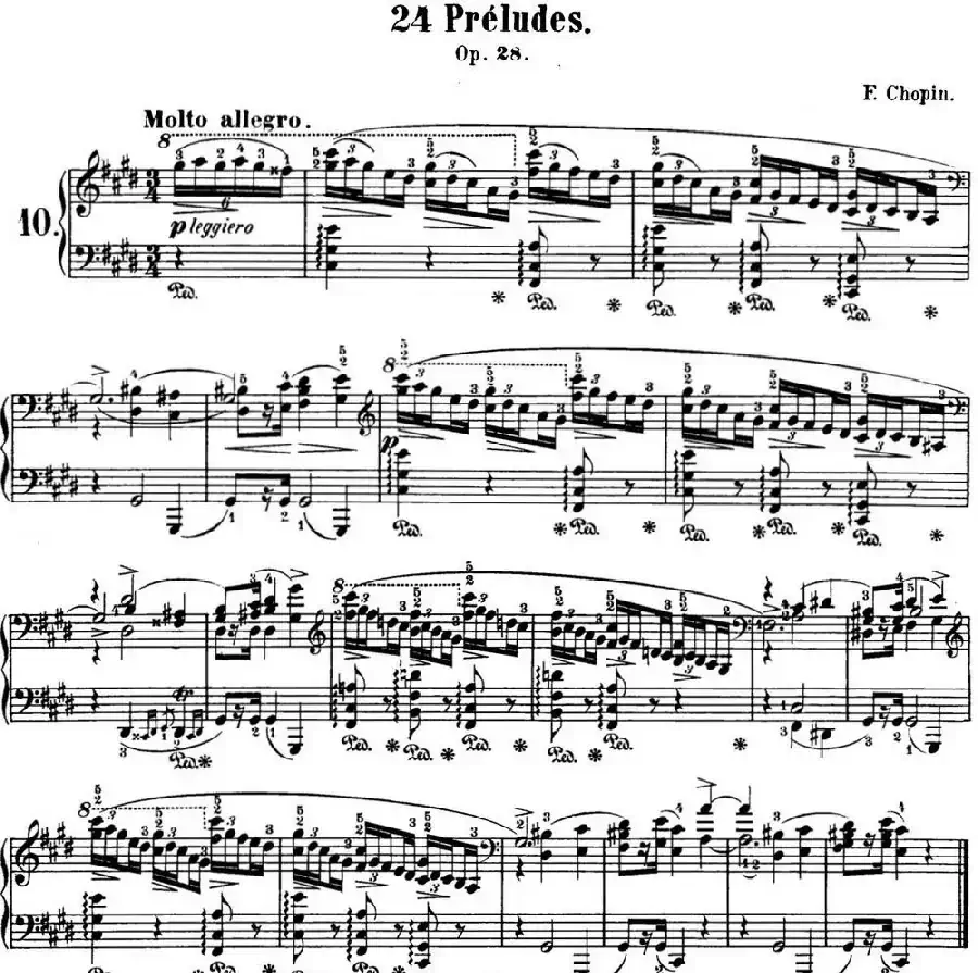 肖邦 24首钢琴前奏曲 Op.28 No.10 升C小调