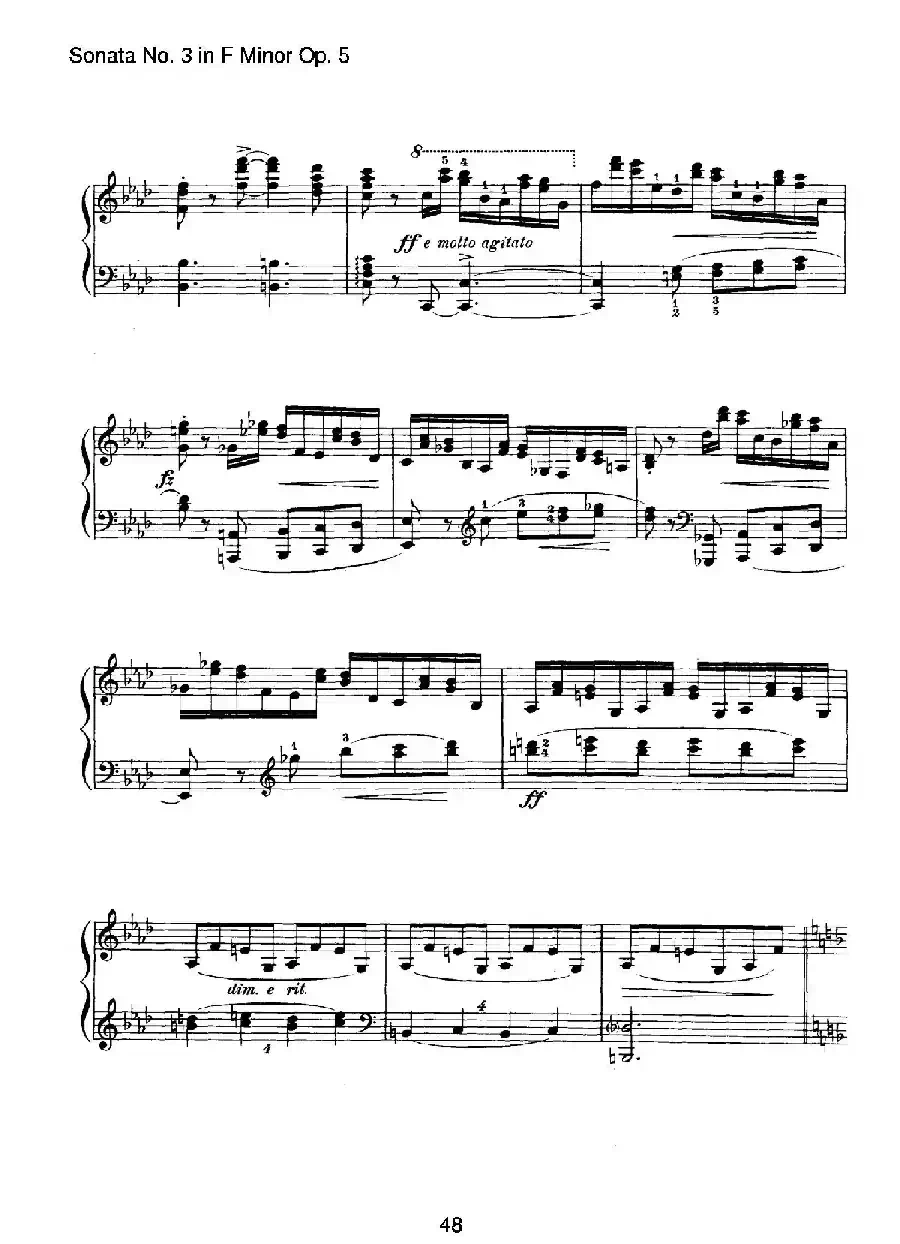 Piano Sonata No.3 in f Minor Op.5（f小调第三钢琴奏鸣曲）