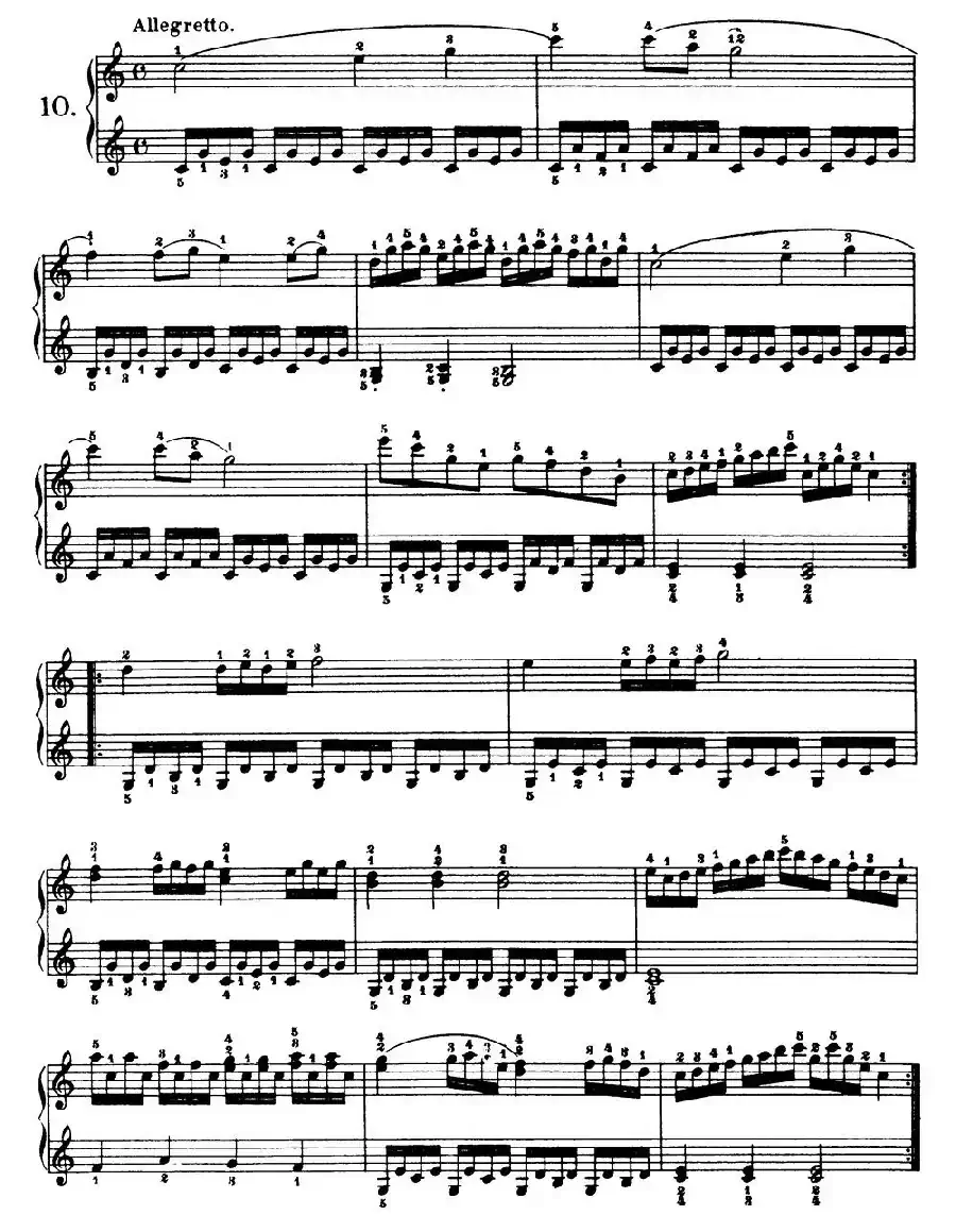 One Hundred and Ten Easy and Progressive Exercises Op.453（车尔尼110首简易练习曲 1——10）