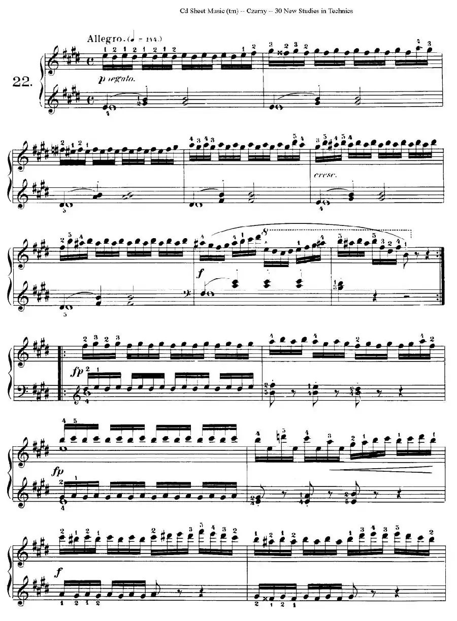 Czerny - 30 New Studies - 22（车尔尼Op849 - 30首练习曲）