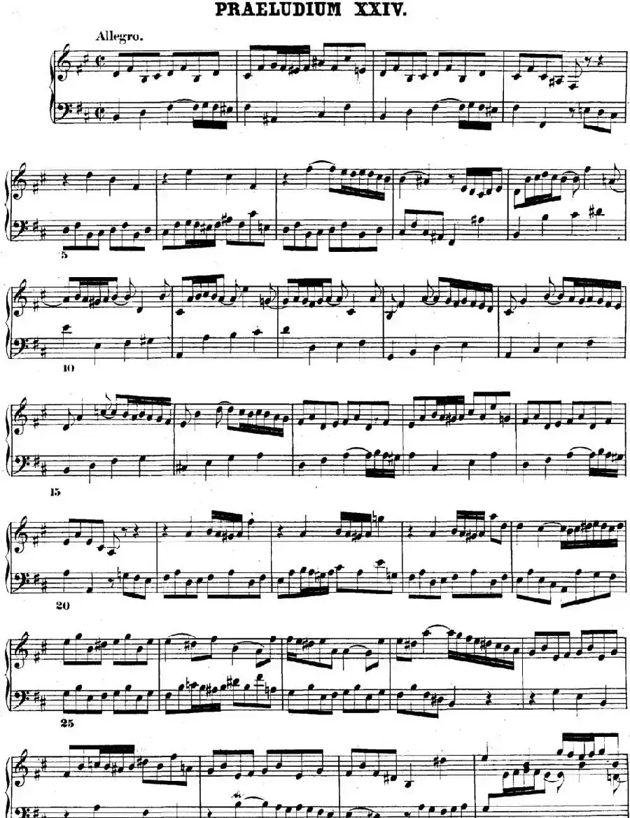 巴赫《平均律钢琴曲集·第二卷》之前奏曲(NO.24)