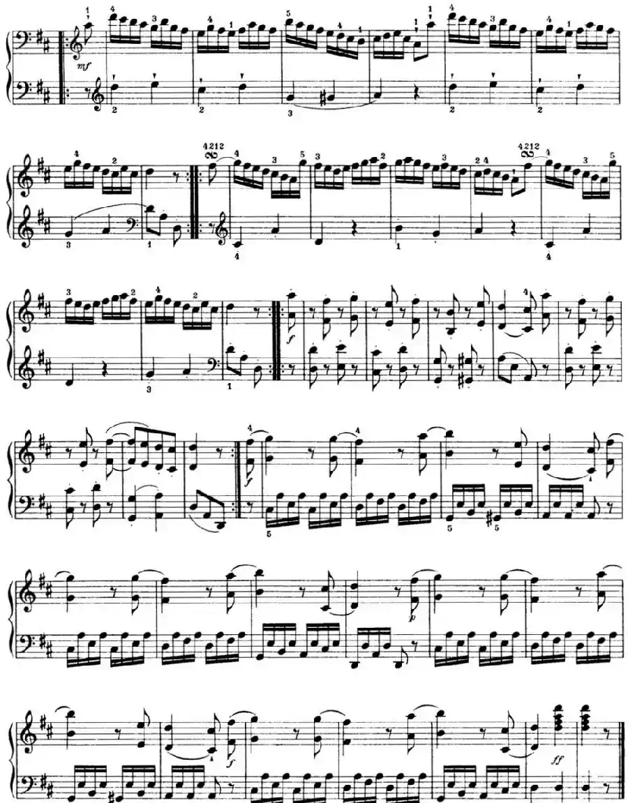 海顿 钢琴奏鸣曲 Hob XVI 19 Divertimento D major