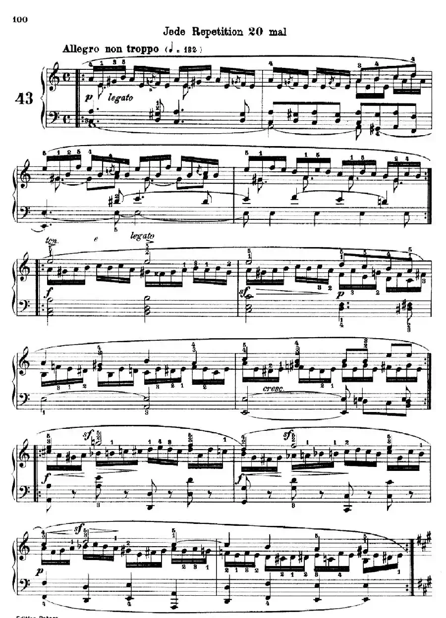 School of the Virtuoso Op.365（60首钢琴高级练习曲·43）