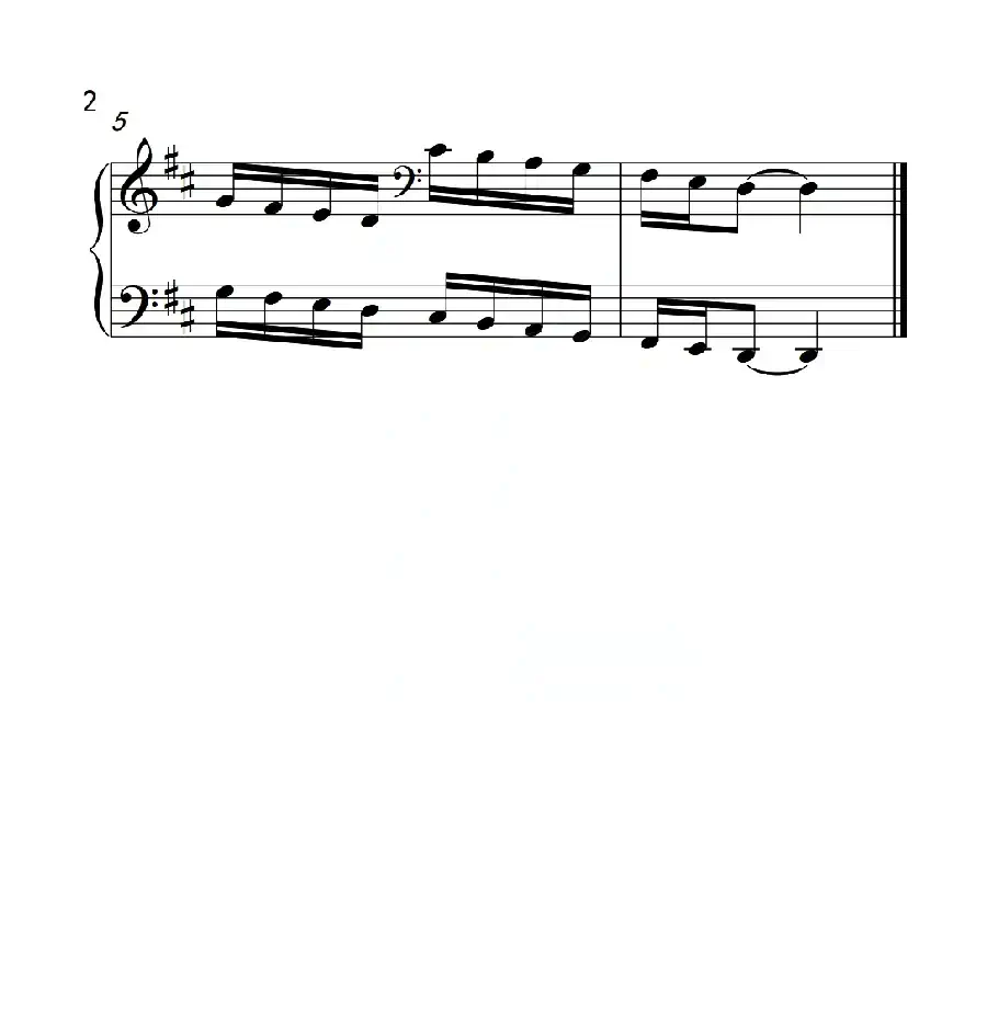 第三级 D大调音阶（中国音乐学院钢琴考级作品1~6级）