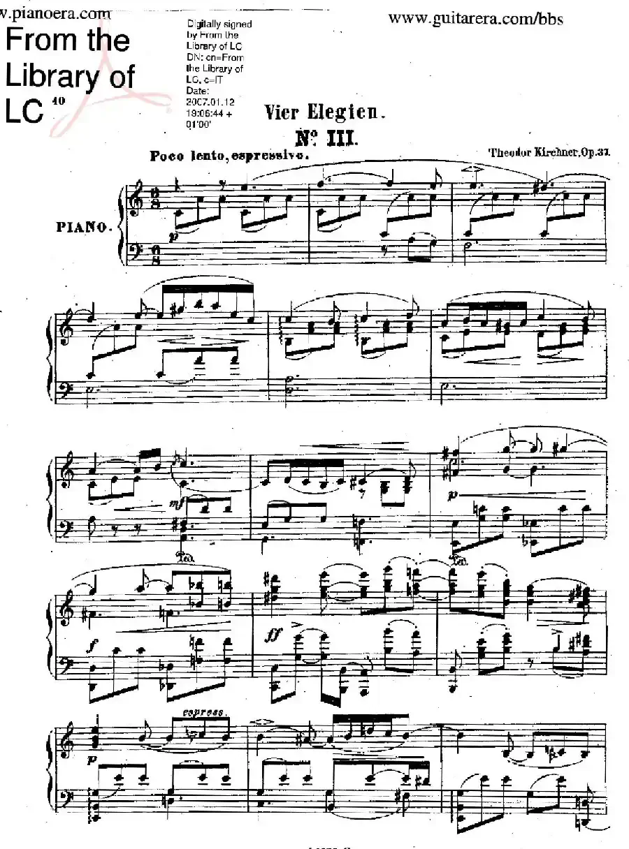 Vier Elegien Op.37（4首悲歌·3）