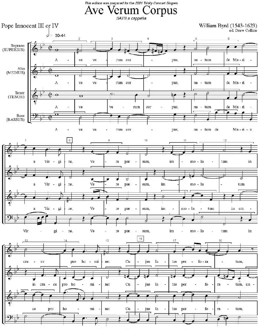 Ave Verum Corpus（四重奏）