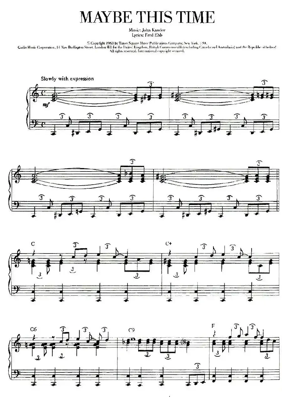 100首欧美流行歌曲钢琴独奏：MAYBE THIS TIME