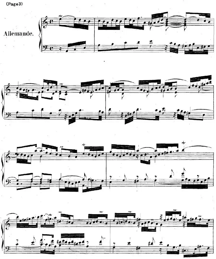 帕蒂塔6首德国组曲（No.3 a小调 巴赫 Partita a Minor BWV 827）