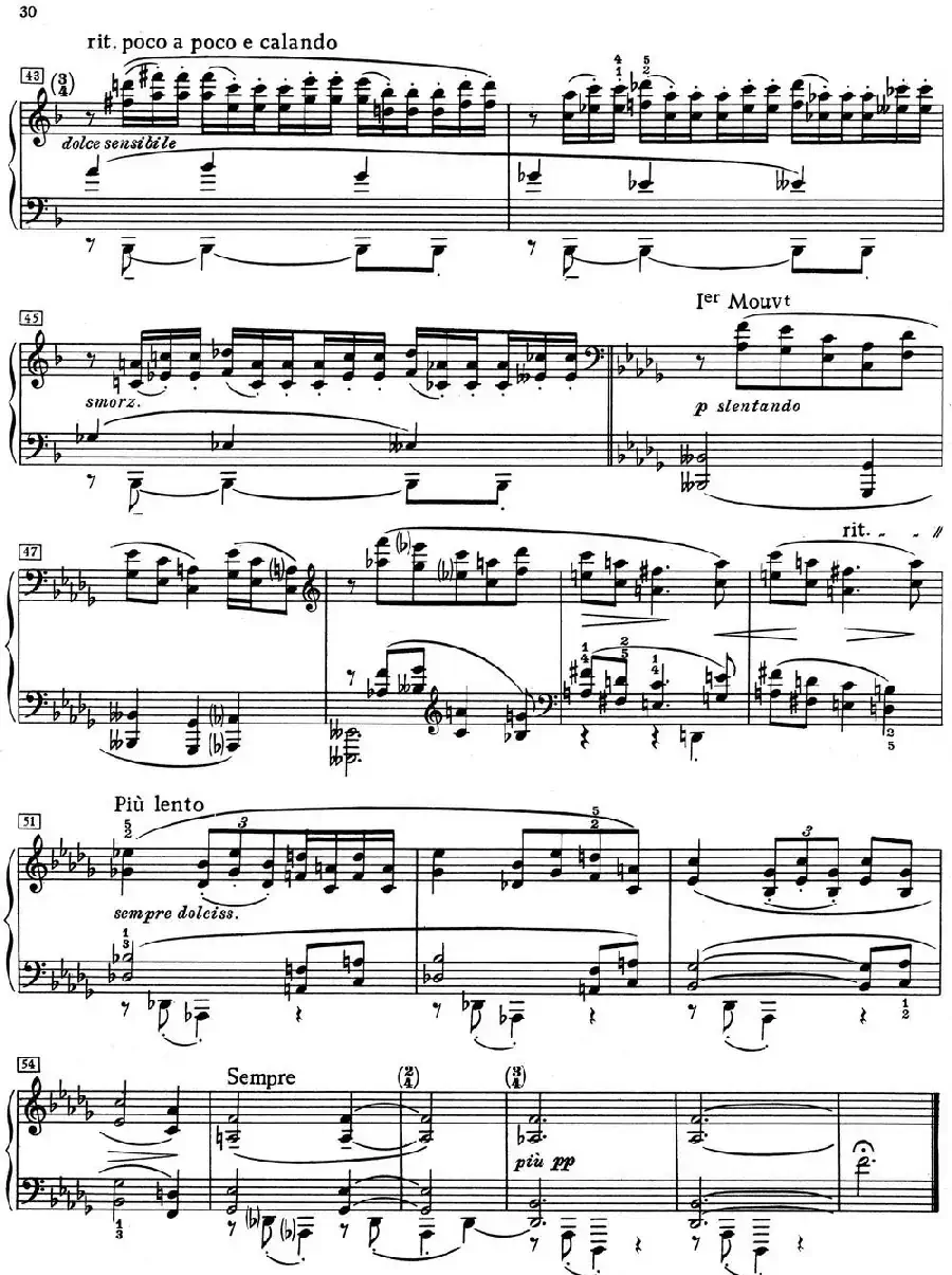 德彪西12首钢琴练习曲（4 六度练习v1.0 sixtes）