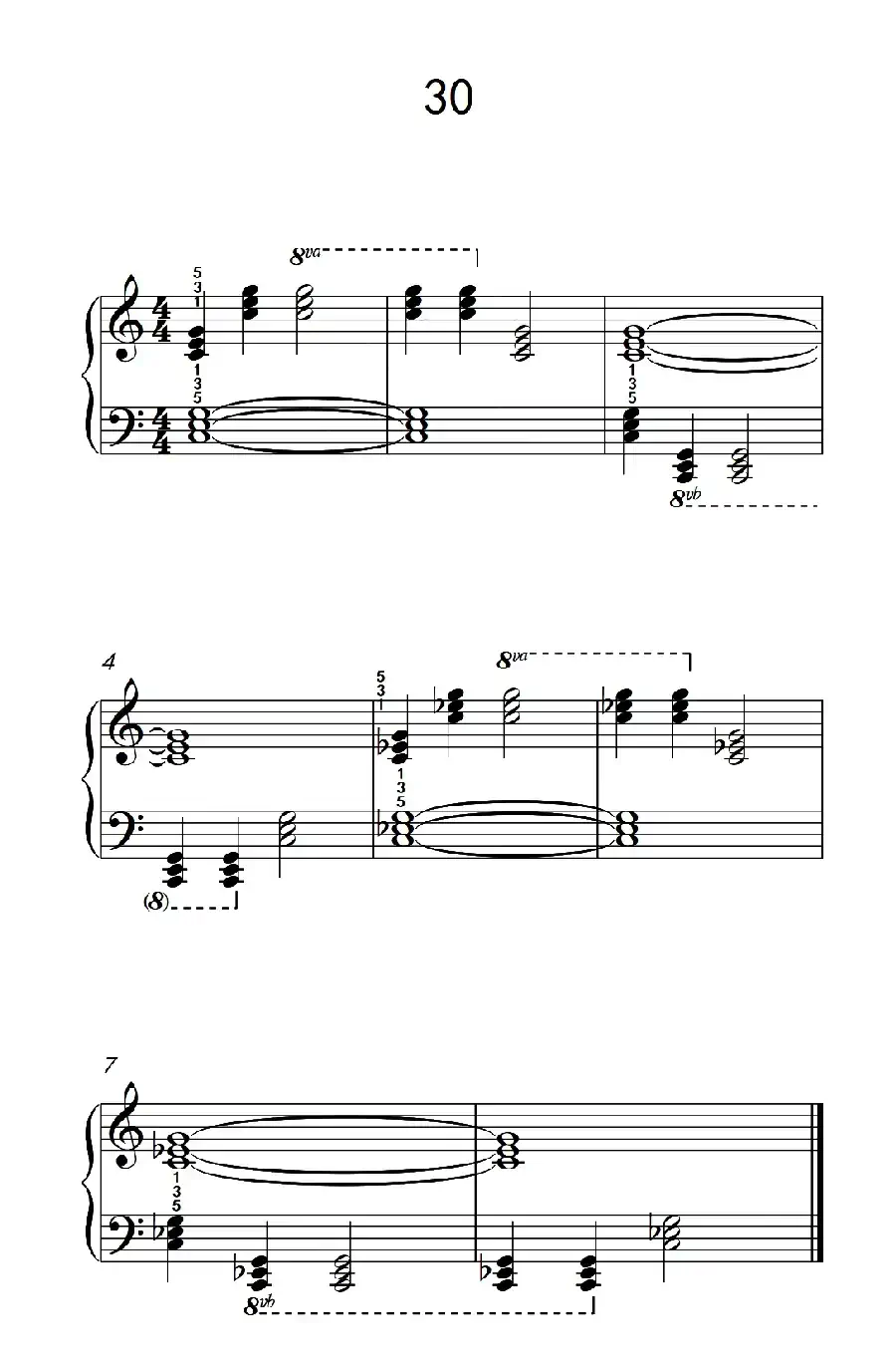 和弦练习 30(儿童钢琴手指练习 2)