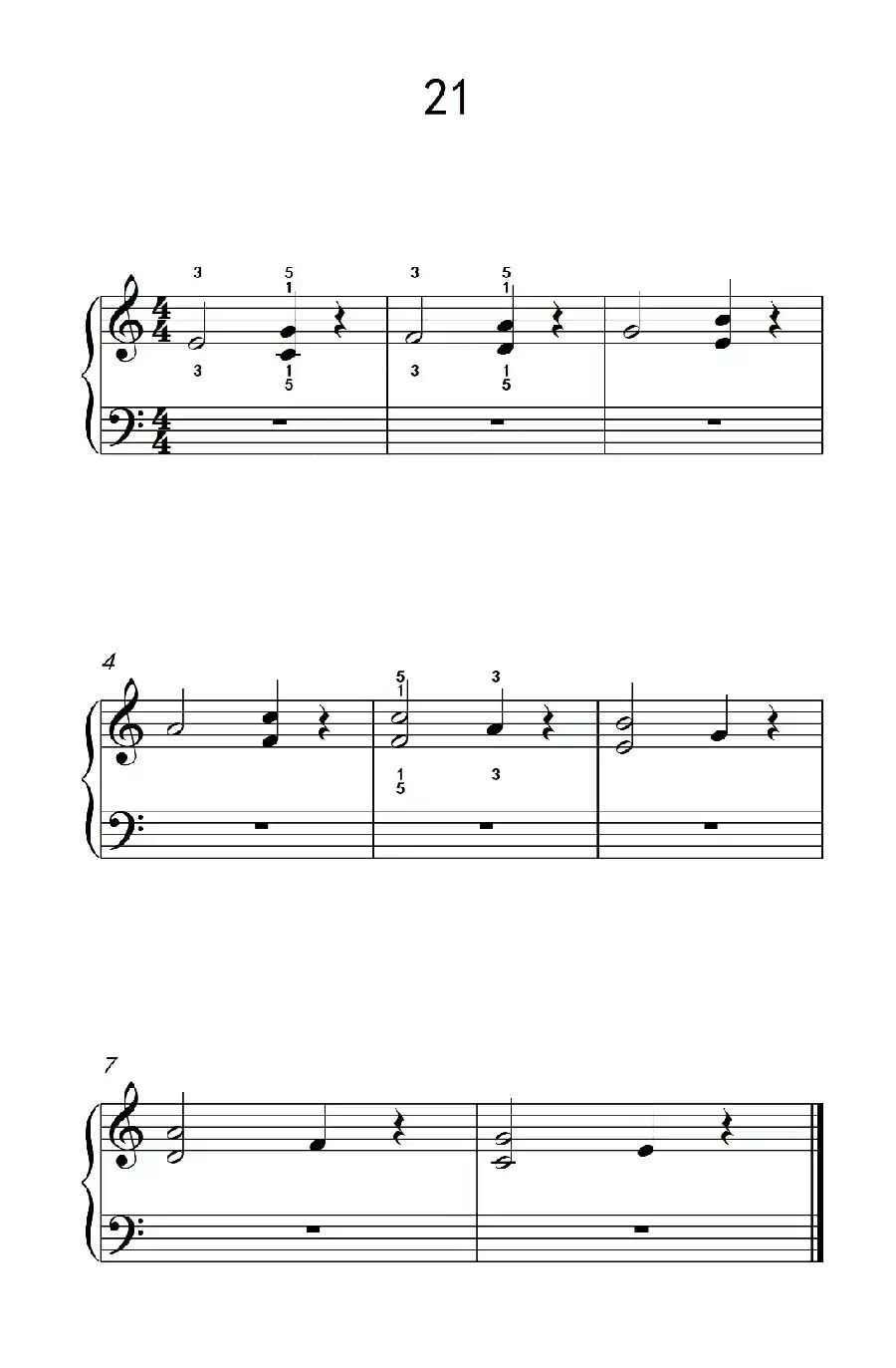 双音练习 21(儿童钢琴手指练习 2)