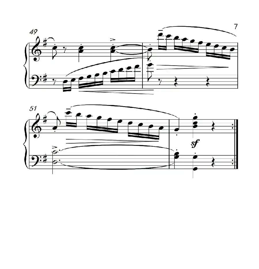 第四级A组 G大调小奏鸣曲(中国音乐学院钢琴考级作品1~6级)