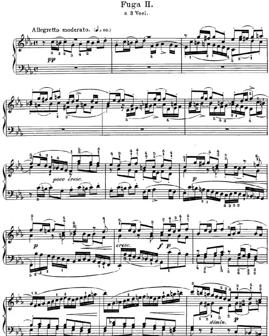 巴赫《平均律钢琴曲集·第一卷》之赋格曲（NO.2）