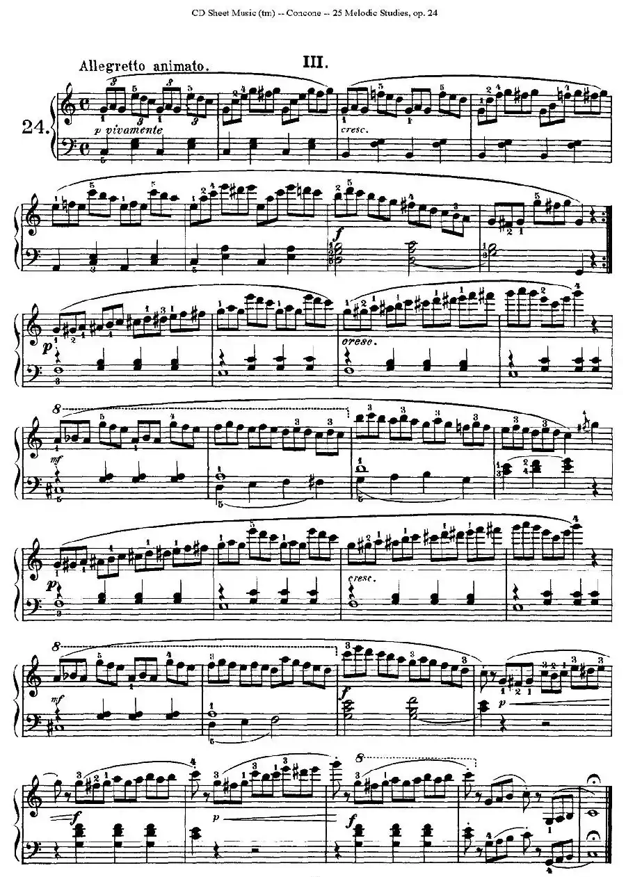 Concone - 25 Melodic Studies easy and progressive（21—25）